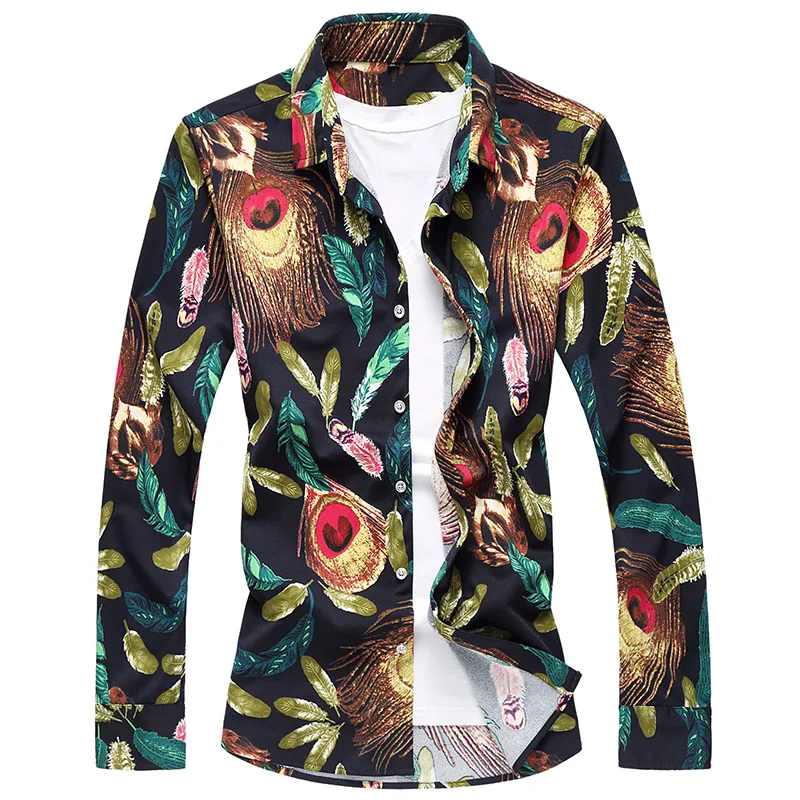 Повседневные рубашки с перьями в классическом стиле Модная рубашка длинными