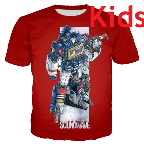 kids t shirt PLstar Cosmos/одинаковые комплекты для семьи; футболки для мальчиков с 3D принтом робота; летние детские футболки с автоботами; детские летние топы - Цвет: kids t shirt