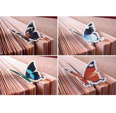 

140 Pcs/LOT 3D Butterfly Bookmark For Beautiful Birthday Gift Book Mark Christmas Gift paper bookmark
