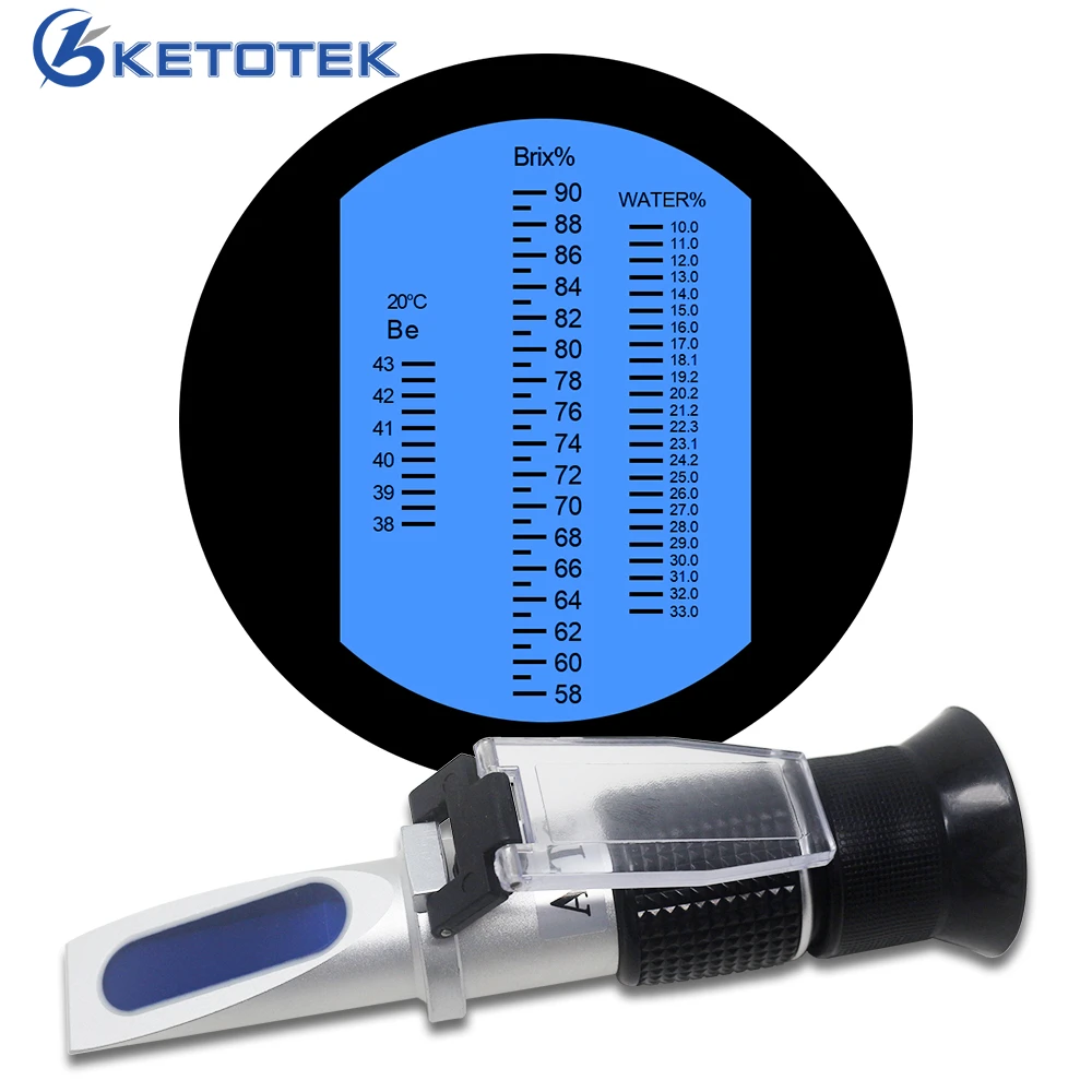 Brix Be' вода 3 в 1 Мед рефрактометр Брикса 58-90% воды 10-33% 38-43Be 'рефрактометр