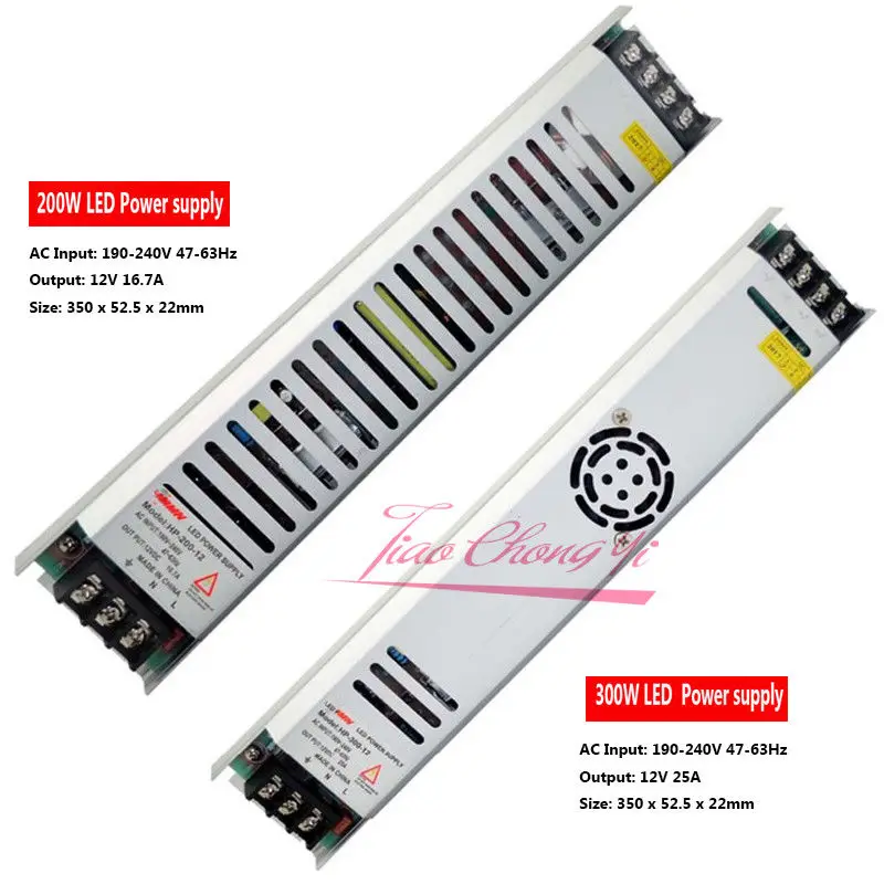 

Светодиодный питания для светодиодной ленты, 12 В, 200 Вт, 300 Вт, AC190-240V