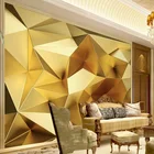 Современные роскошные золотые геометрические многоугольные Настенные обои 3D для гостиной спальни креативный декор художественные настенные бумаги для стен 3D Фреска