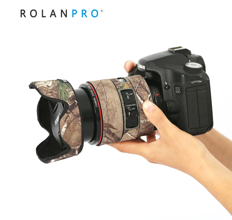 Линзы rolanpro камуфляжное пальто дождевик для Canon EF 24 105 мм f4L IS USM защитный рукав