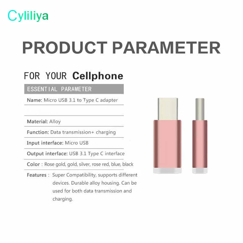 500pcs Usb Type C Adapter Micro To Usb-C 3.1 Fast For Oneplus 5t 5/Lg V30 G6/Sony Xperia Xz/Samsung Galaxy S8 Mate 10 9 | Мобильные