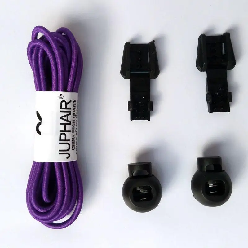 17 Purple Новинка, 1 пара круглых модных шнурки без завязок, фиксирующая обувь со шнуровкой, эластичные шнурки для трусцой для триатлона, занятий спортом, фитнеса - Цвет: 17 Purple