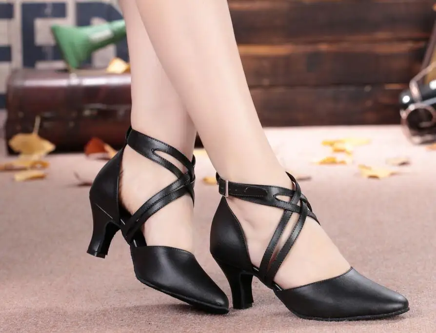 Женские туфли для латиноамериканских танцев бальные из натуральной кожи сальсы
