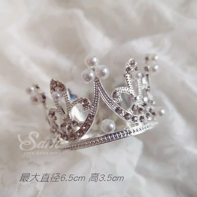 Silver diamond crown Кошка принцесса украшение Ангел перо Торт Топперы День Святого Валентина День рождения украшения для выпечки милые подарки - Цвет: Silver diamond crown