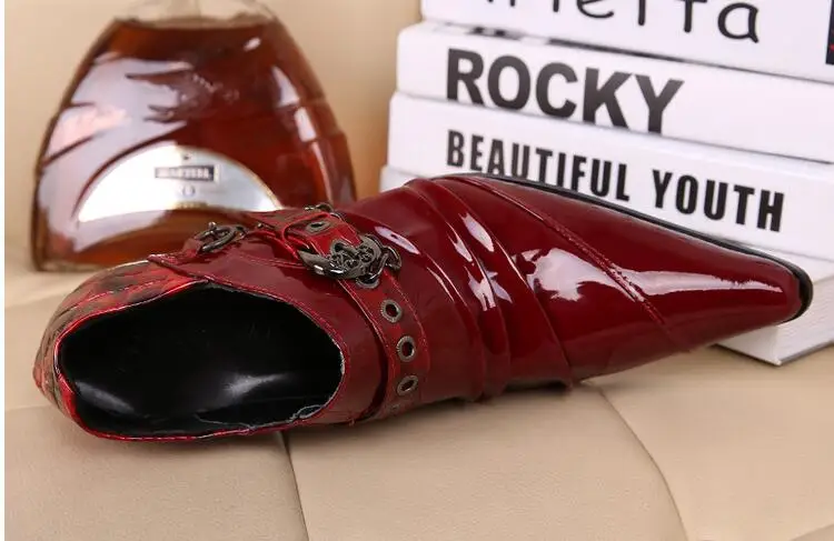 Мужские туфли-оксфорды из лакированной кожи с острым носком | Обувь