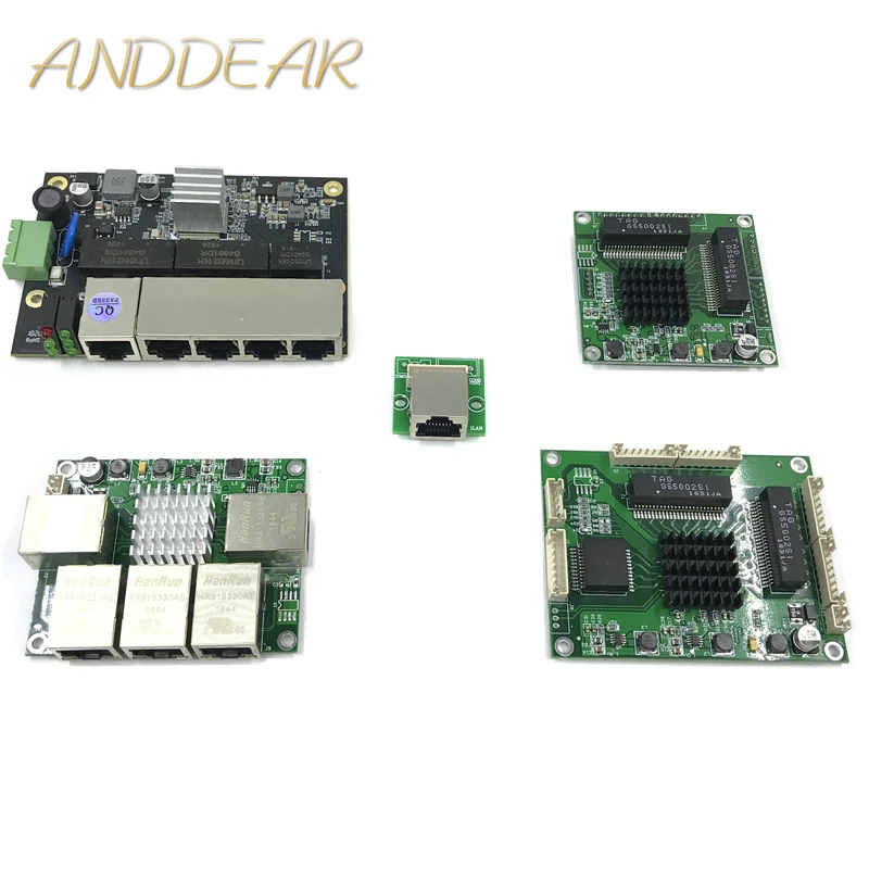 Industrial Ethernet Switch Module 5 Ports Unmanaged10/100/1000mbps PCBA board OEM Auto-sensing Motherboard | Компьютеры и офис