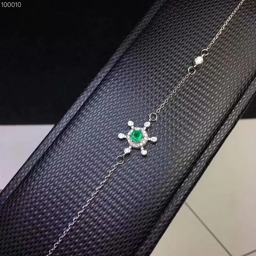Natural emerald bracelet 925 sterling silver Fashion style Emerald Precious stones | Украшения и аксессуары