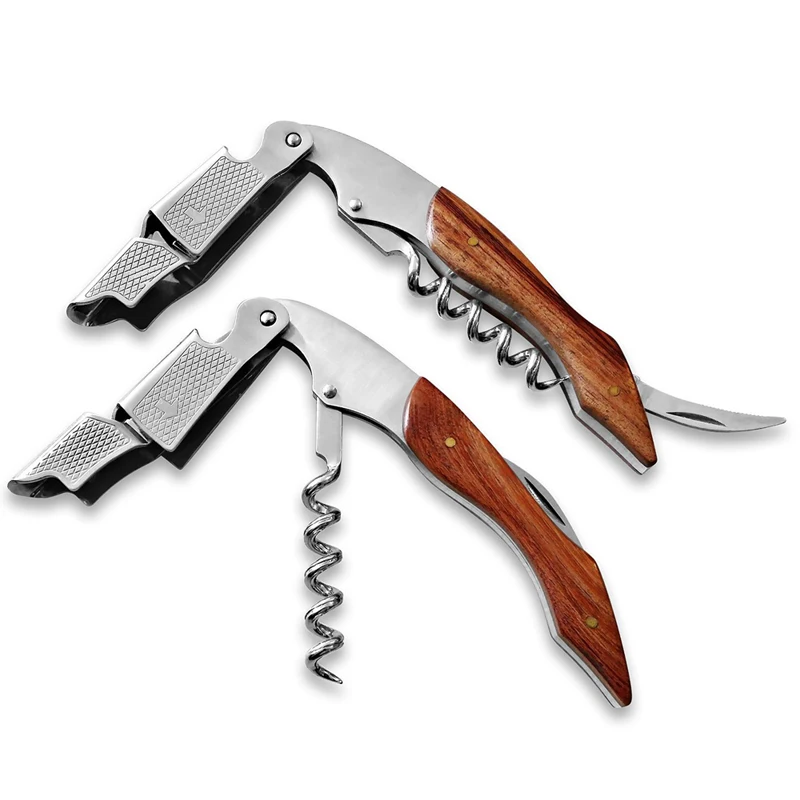 High Quality Wood Handle Professional Wine Opener Multifunction Portable Screw Corkscrew Wine Bottle Opener Cook Tools