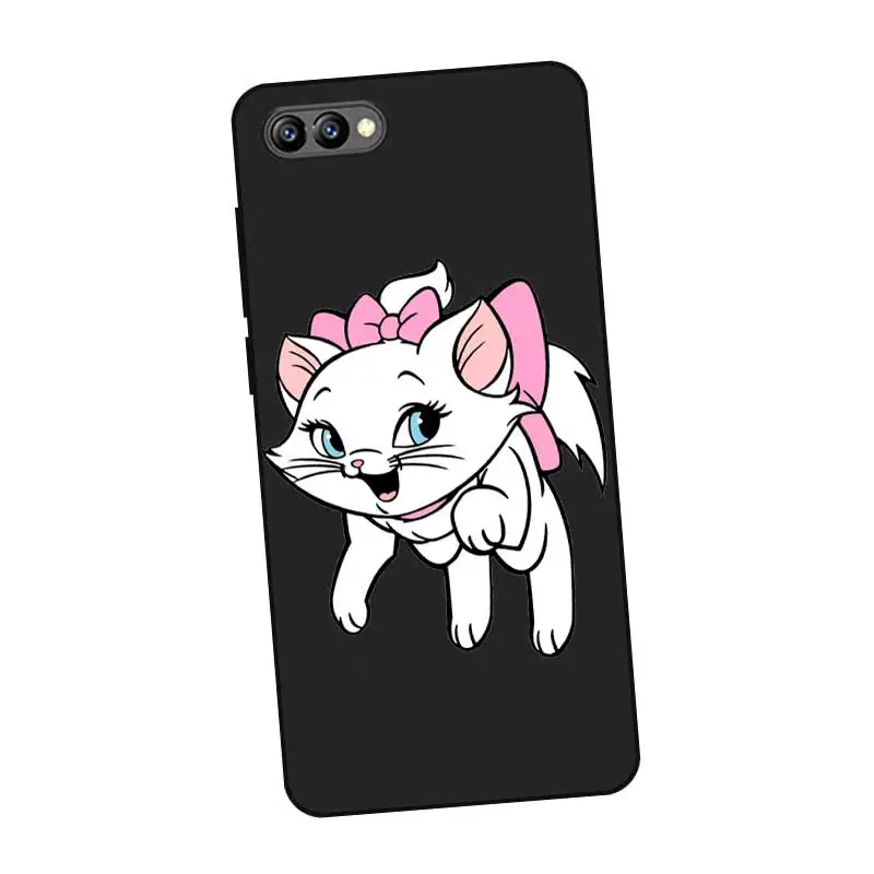 P114 Marie Cat Черный силиконовый чехол для huawei Honor 6A 6C 6X 7C 7X8 Lite Pro |