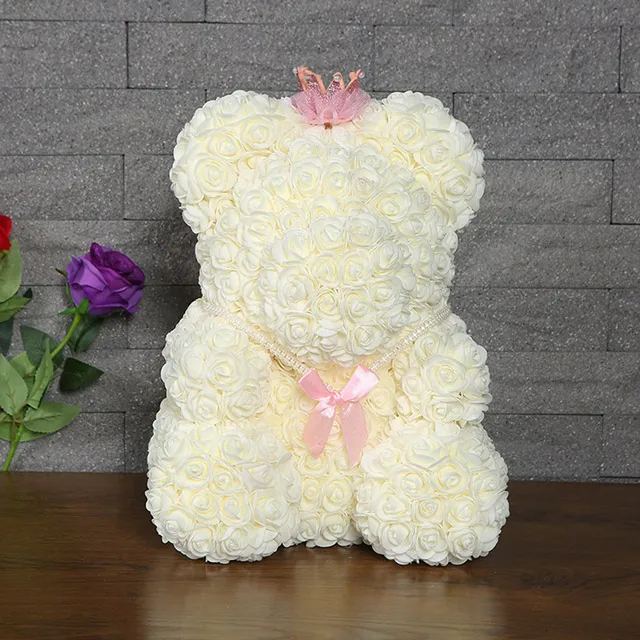 rose bear 2 23 см пена медведь розы, искусственные цветы День Святого Валентина фестиваль Роза для рукоделия медведь цветок медведь Дешевое украшение для свадьбы подарок ремесла - Цвет: rose bear 2