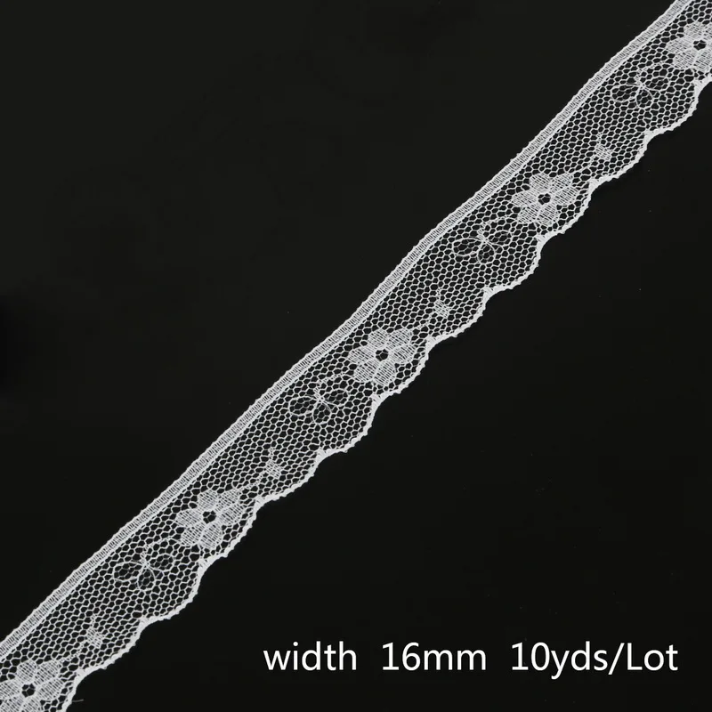 16mm Ширина 13-165 мм белая пружинистая кружевная лента для одежды аксессуары для DIY одежды свадебное украшение 10 ярдов/партия - Цвет: 16mm