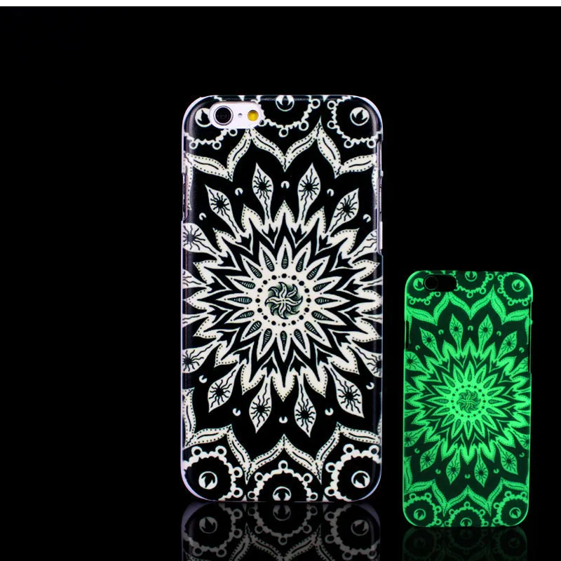 Black Aztec Mandala Pattern Glow in the dark Case for iPhone 6 6s Cover |
