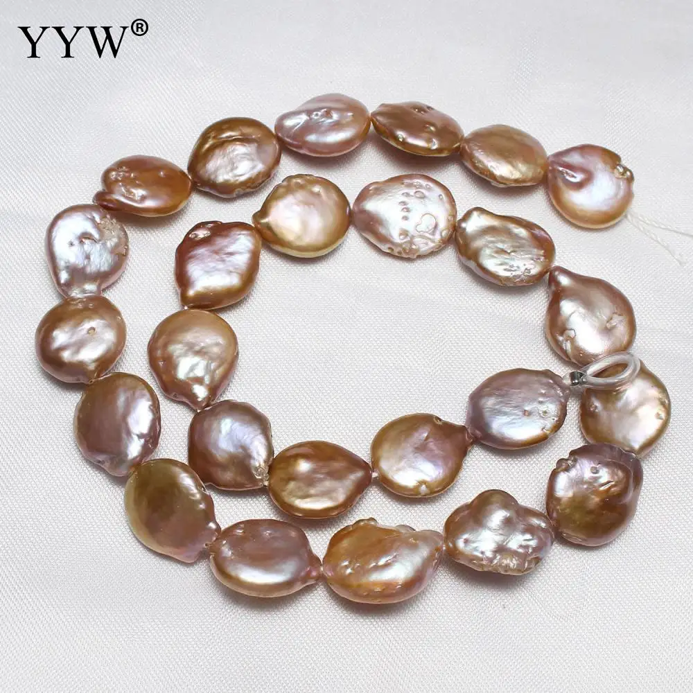 

13-14mm Potato Natural Freshwater Pearl Beads Strand Loose 16" For DIY Necklace Bracelets Jewelry Making Findings