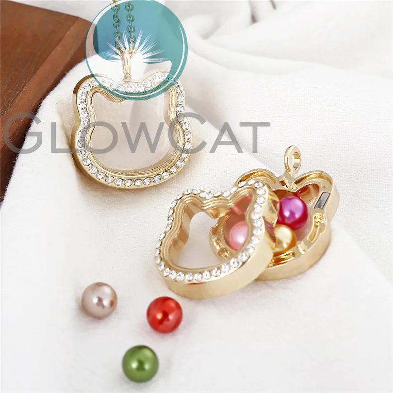 Стразы магнитное ожерелье с плавающей медальонкой в виде живой памяти бусины 8 мм