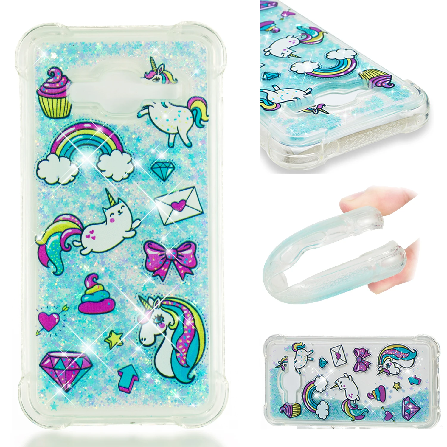 Glitter Cover for Samsung Galaxy J3 2016 J36 SM-J320 SM-J320FN SM-J320F/DS SM-J320H/DS Dynamic Liquid Quicksand Case | Мобильные