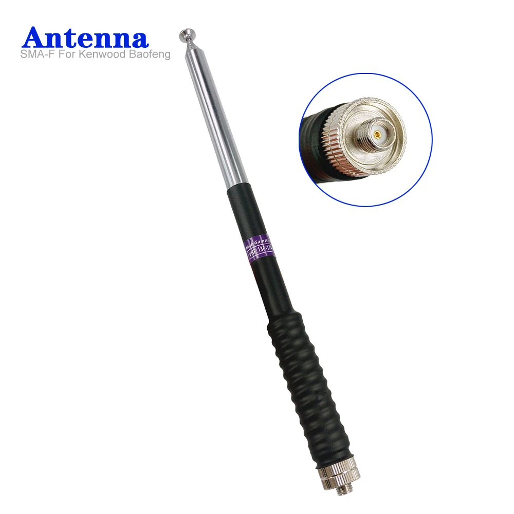 Телескопическая антенна FP10120 SMA Female VHF 136 174 МГц для BAOFENG UV 5R Kenwood двухсторонняя
