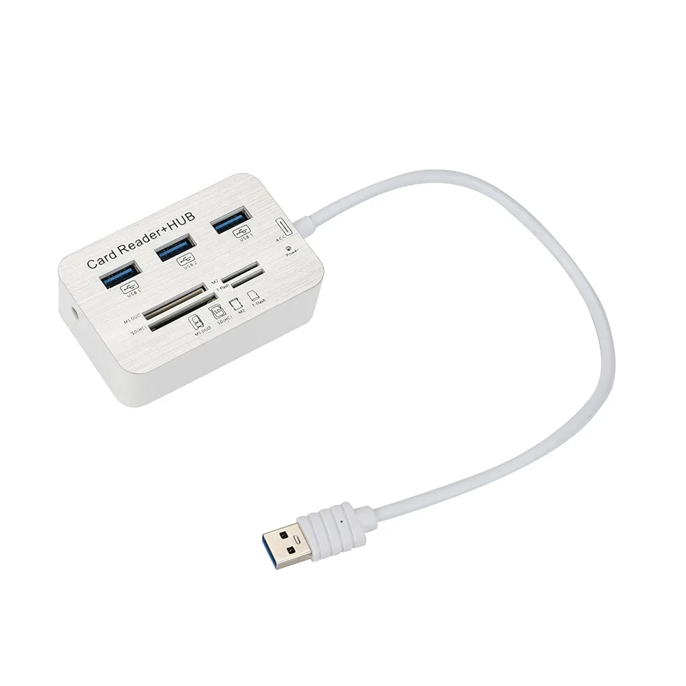 3 порта Алюминиевый USB 1 концентратор с MS SD M2 TF мульти в кардридер Портативный