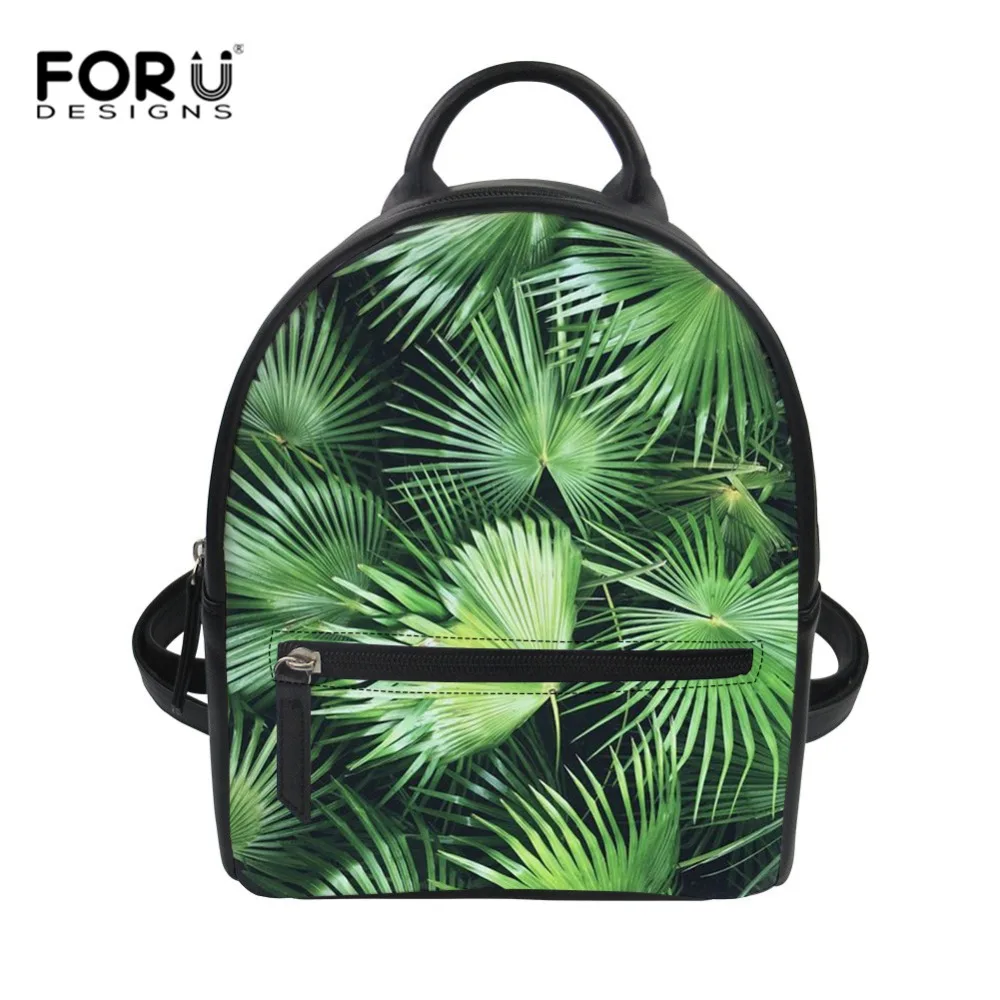 FORUDESIGNS/тропические пальмы для женщин маленький рюкзак из искусственной кожи