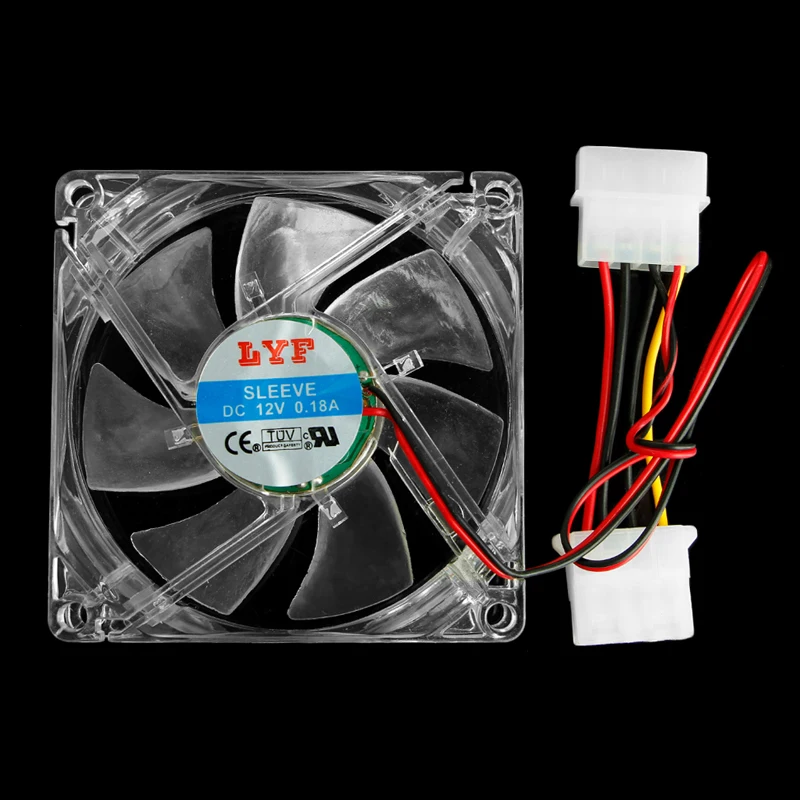 25CFM Clear 4 светодиодный Blue Neon светильник 80 мм 12 В 0.18A PC компьютерный чехол