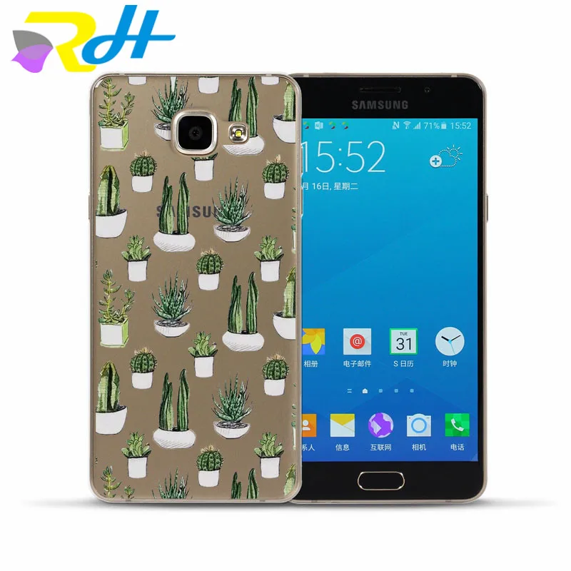 For Coque Samsung Galaxy S6 S7 Edge S8 Plus J5 A3 A5 2016 A520 2017 G530 cover Stickers Cactus plantain leaves series | Мобильные