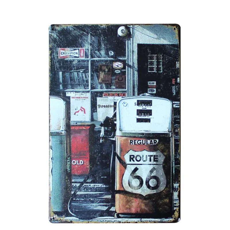 Металлическая Оловянная вывеска ретро постер Route 66 винтажный домашний Декор
