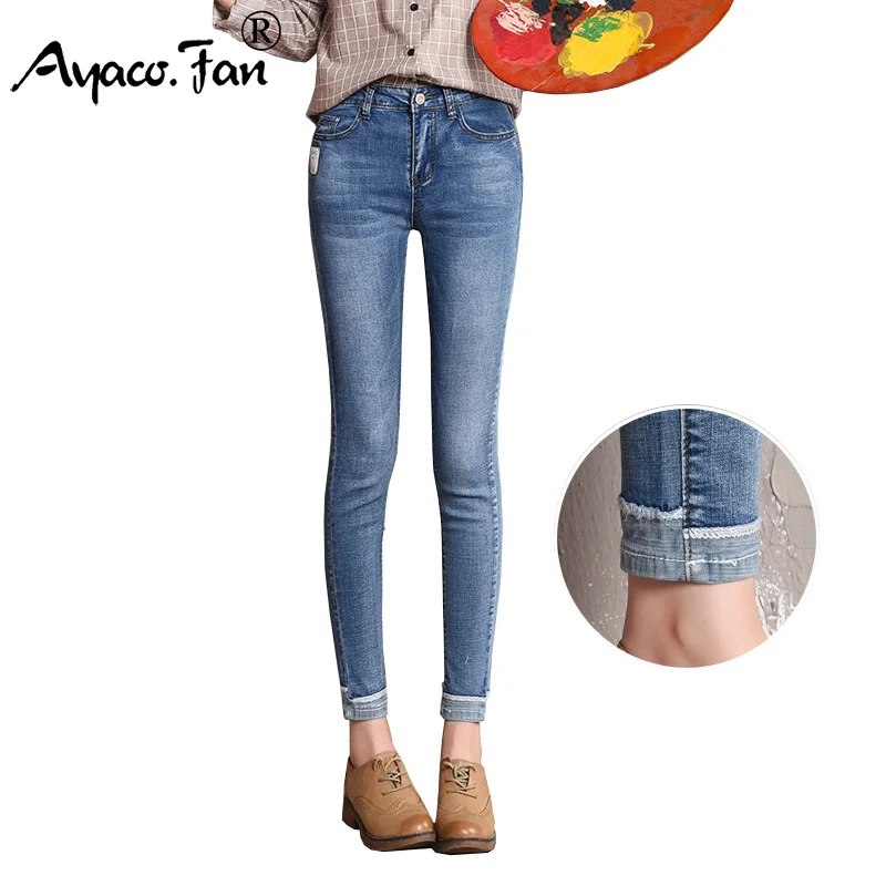

Summer Cuffs Ankle-Length Pants 2019 New Slim Pencil Pants for Students Girls Ladies Vintage Jeans Womens Pants Skinny Pants