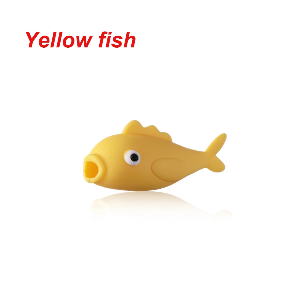 Yellow fish Кабель bite Cute Fish Cable протектор для iphone usb cable organizer chompers зарядное устройство провод держатель для iphone кабель - Цвет: Yellow fish