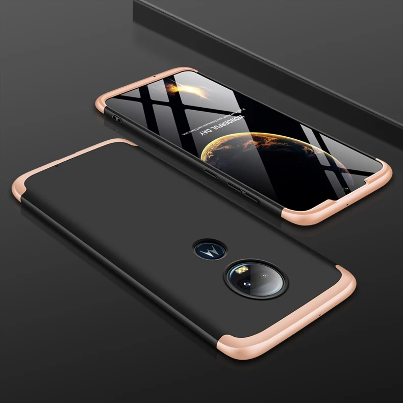 Gold Black Gold Для Motolora Moto G7 чехол 360 полная защита противоударный матовый чехол для телефона для Motolora Moto G7 Plus - Цвет: Gold Black Gold