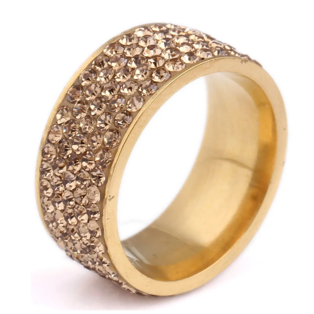 free shipping Gold Crystal Jewelry Free Shipping Wholesale Color Stainless Steel Weddind Rings for women | Украшения и аксессуары