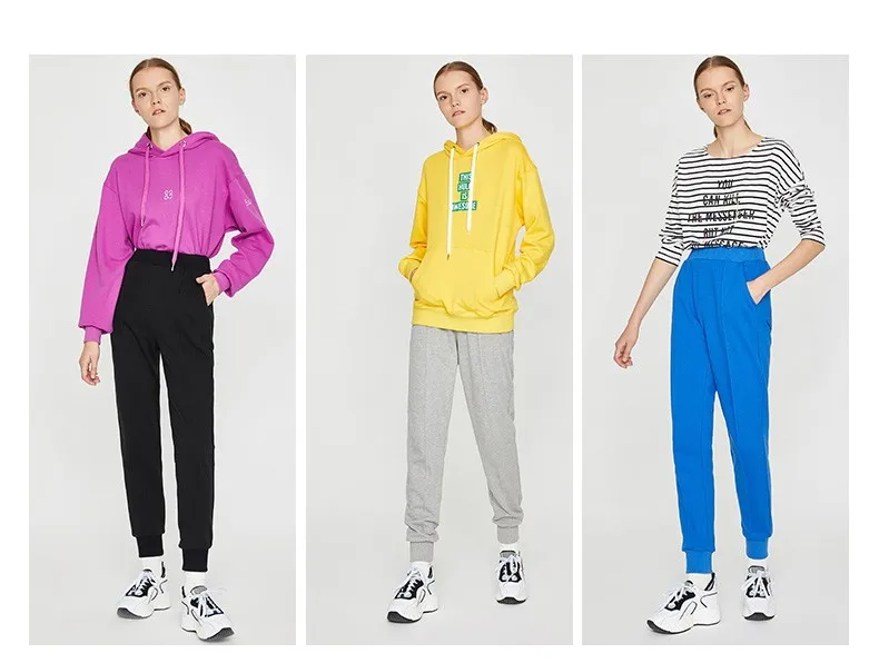 Toyouth New Autumn Casual Women Skinny Pants Korean Stylish Embroidery Sweatpants Fashion Female Harem Pants Elastic Waist Pants