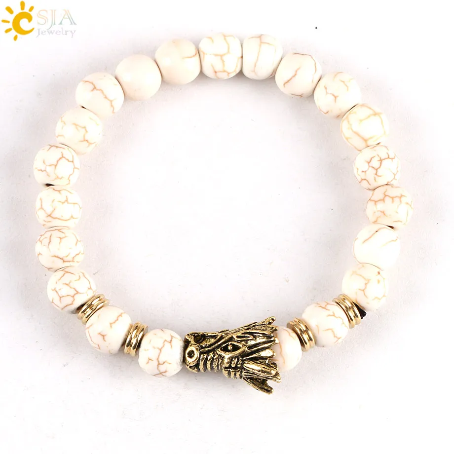 Женский браслет-амулет CSJA в европейском стиле с искусственным камнем античном