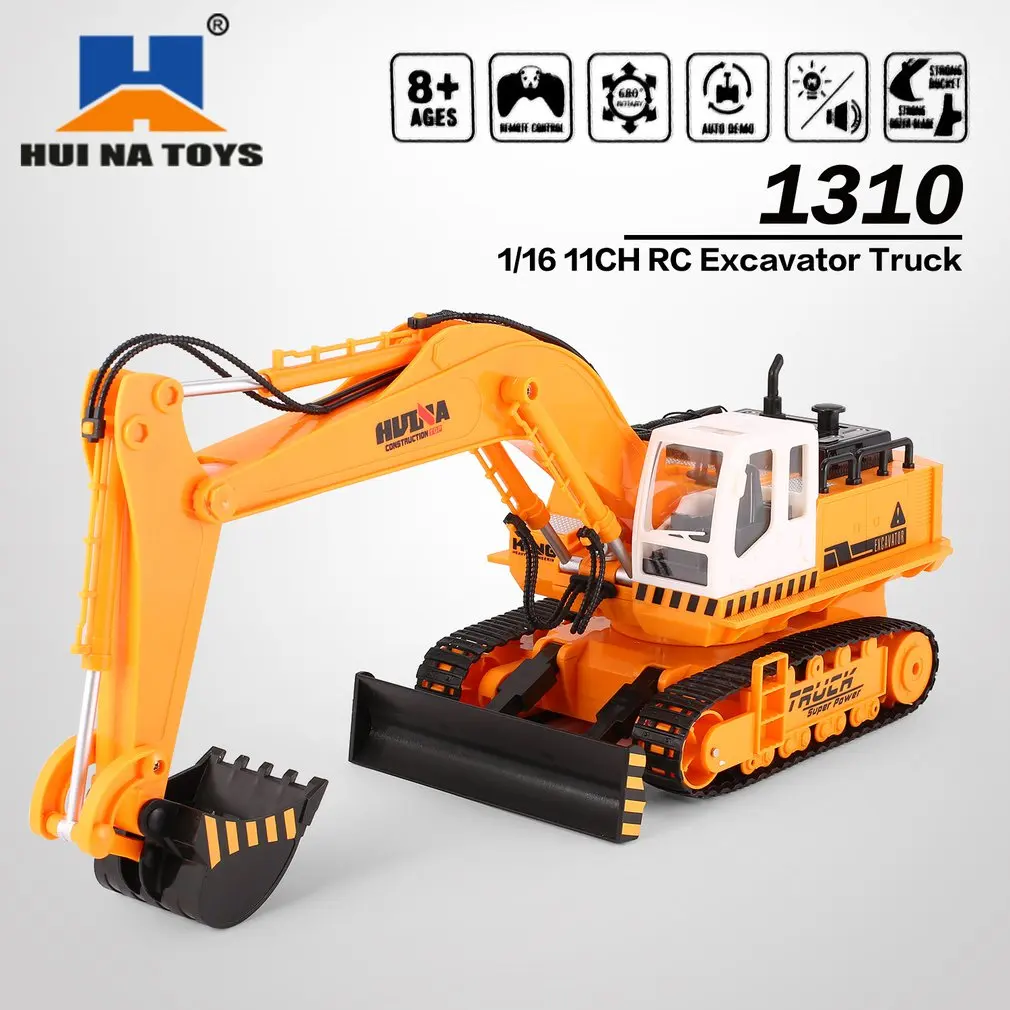 HUINA TOYS 1310 1/16 11CH RC Excavator Truck Engineering Construction Car Remote Control Vehicle with 680 rotation Light |