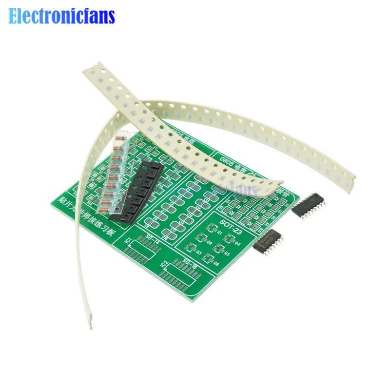 Обучение мастерству SMD SMT компоненты практика доска щит комплект для DIY