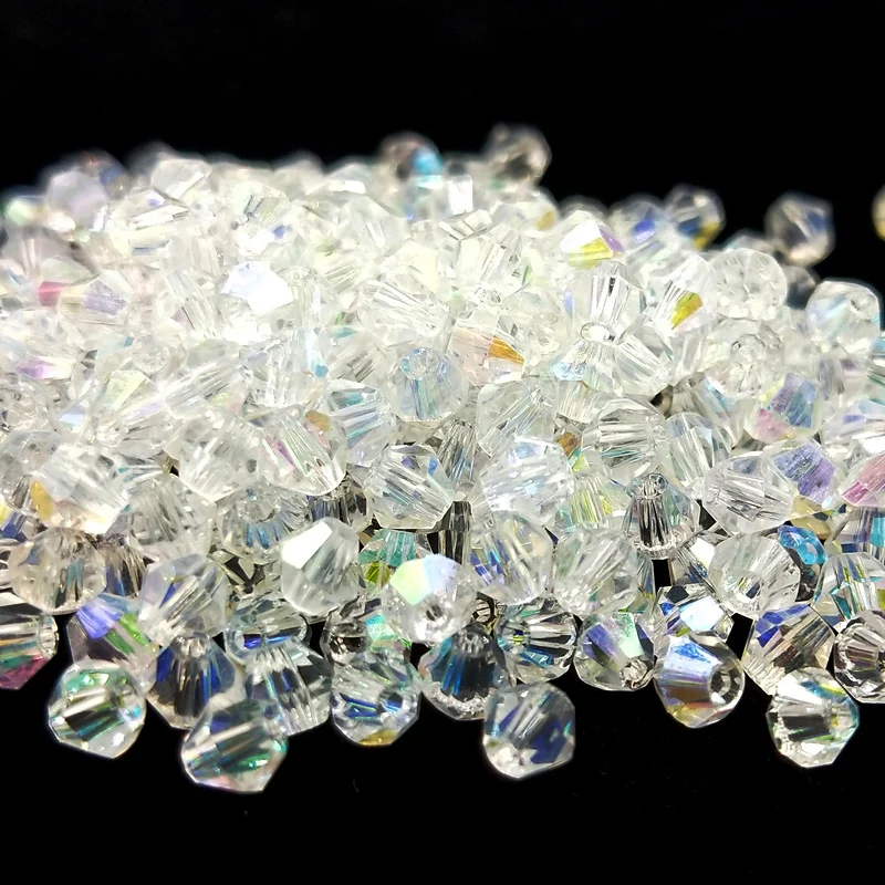Wholesale 5301 4mm 500pcs Glass Crystals Beads Bicone Faceted Bead loose Spacer Fantas AB DIY Jewelry Making U pick color | Украшения и