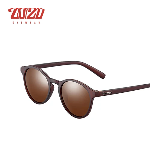 C03 Brown Brown 20/20 Дизайн Классические Поляризованные Солнцезащитные Очки Мужчины Вождение Круглые Солнцезащитные Очки Унисекс Старинные Оттенки Очки для Женщин PL324 - Цвет линз: C03 Brown Brown