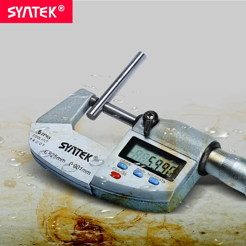 Syntek 0 001 мм IP65 Водонепроницаемый электронный цифровой внешний микрометр 25 суппорт