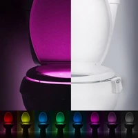 10pcs pir motion sensor toilet seat novelty led lamp 8 colors auto change infrared induction light bowl for bathroom lighting