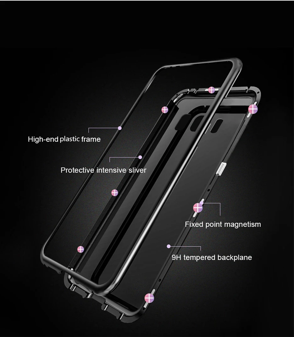 CHYI для samsung a50 a70 a40 a20 встроенный магнитный чехол стеклянный магнит телефонные чехлы для Galaxy s8 s9 s10 plus note 8 9 задняя крышка