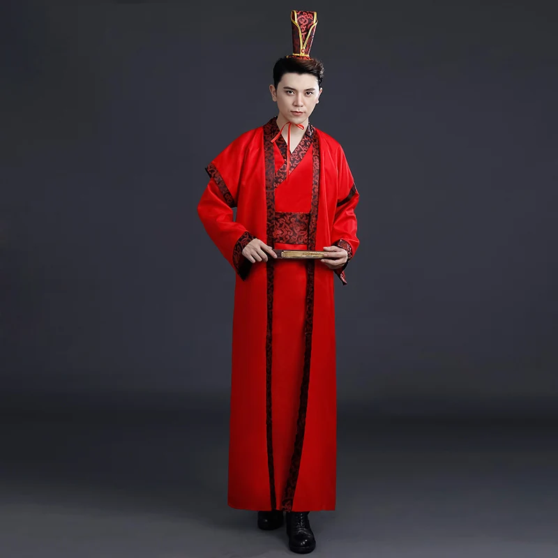 Red 1 Красный Hanfu для Мужчин Косплей Костюм древняя Студенческая одежда Улучшенный традиционный костюм ханфу белый Hanfu сценический костюм, одежда BL1815 - Цвет: Red 1