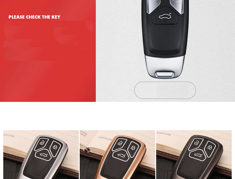 Автомобильный брелок, чехол, сумка, протектор, подходит для Audi A4 B9 A5 Q7 TT TTS, аксессуары для стайлинга автомобилей