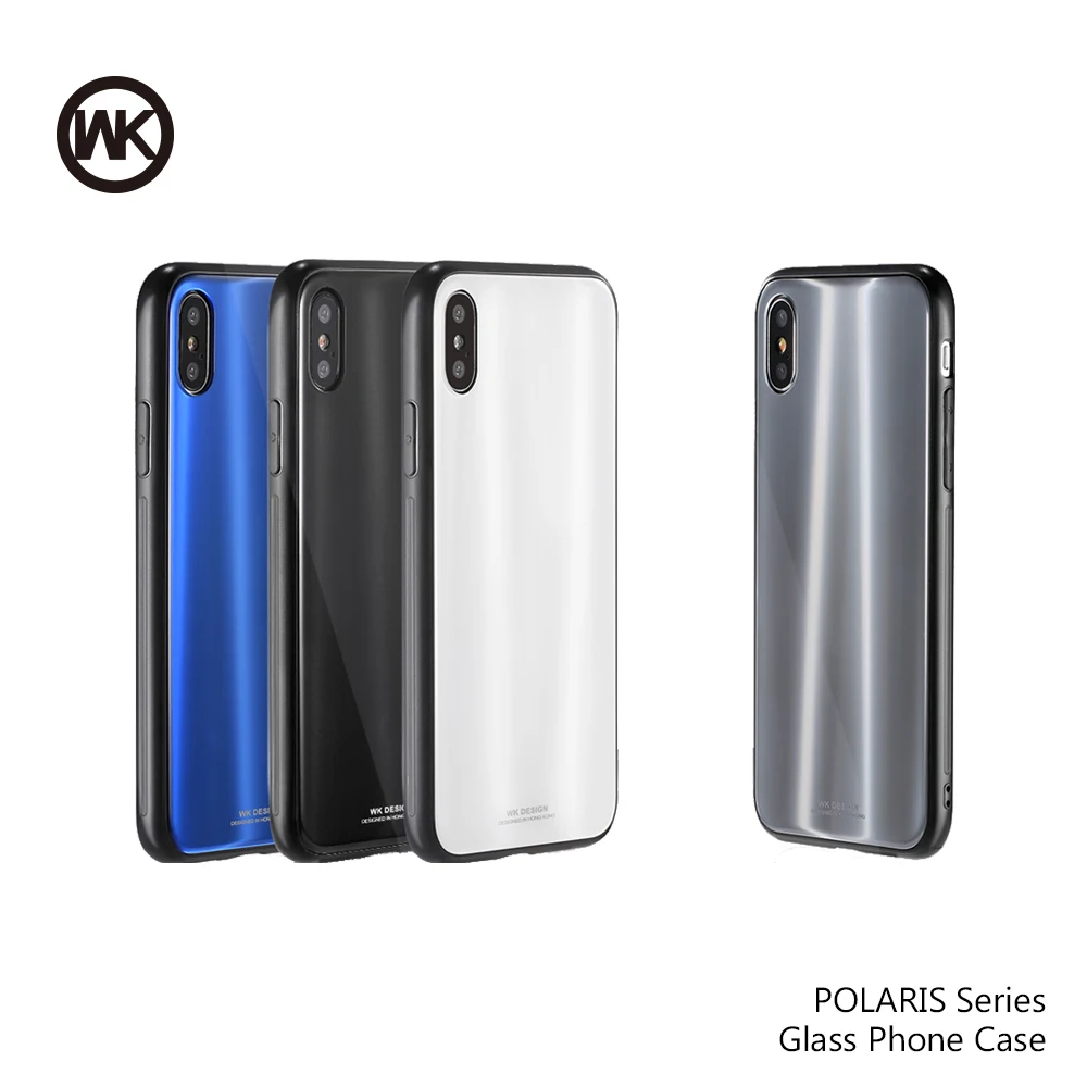 Дизайн WK задняя крышка чехол из закаленного стекла для телефона iPhone X Роскошные