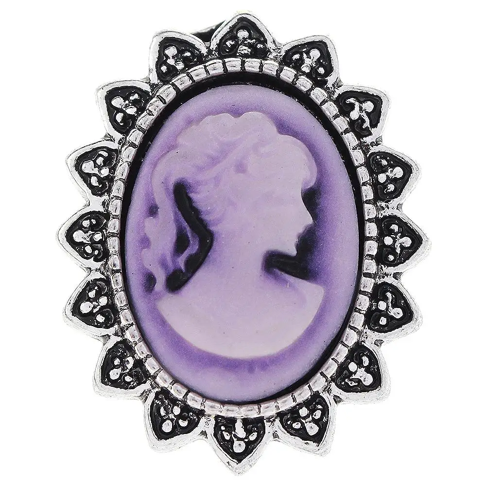 

JaynaLee 20mm Purple Resin Girl Ginger Snap Charm Fit Snaps Interchangeable Jewelry for women men gifts GJS1011