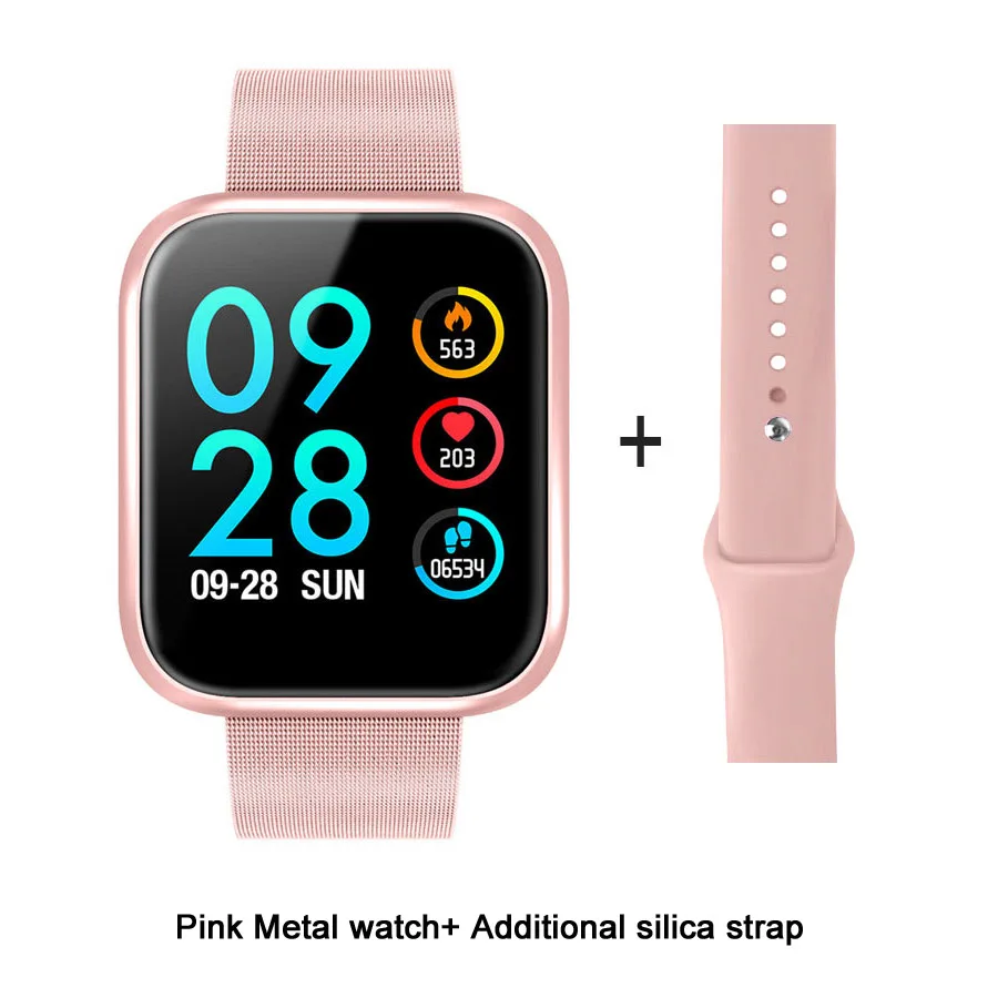 Pink Смарт-часы VERYFiTEK P70, измеритель артериального давления, пульсометр, IP68, фитнес-браслет, часы для женщин и мужчин, смарт-часы для IOS, Android - Цвет: Pink