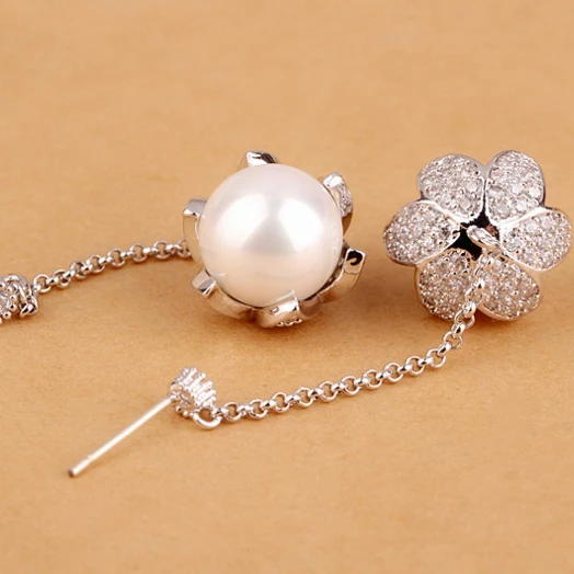 925 серьги Tremella длинные серьги-гвоздики из ракушки и жемчуга | Украшения