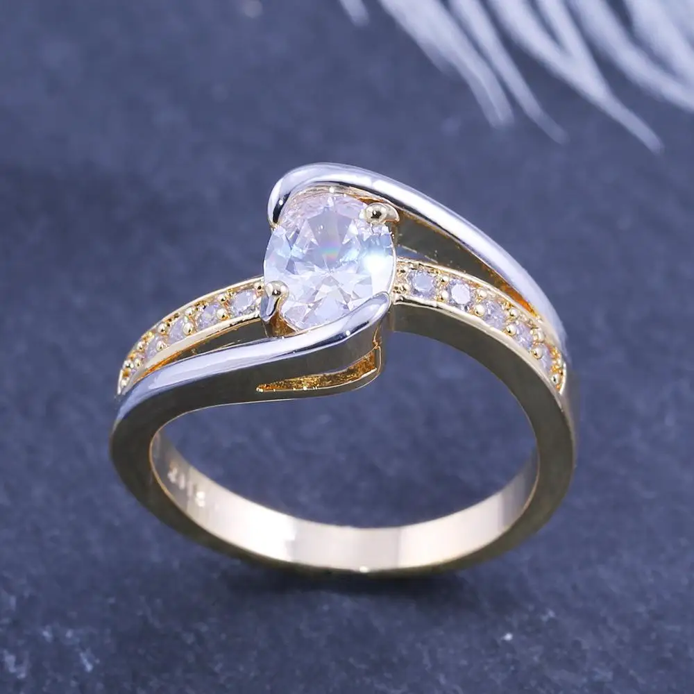 Женское геометрическое кольцо для девочек заполненное золотом обручальные