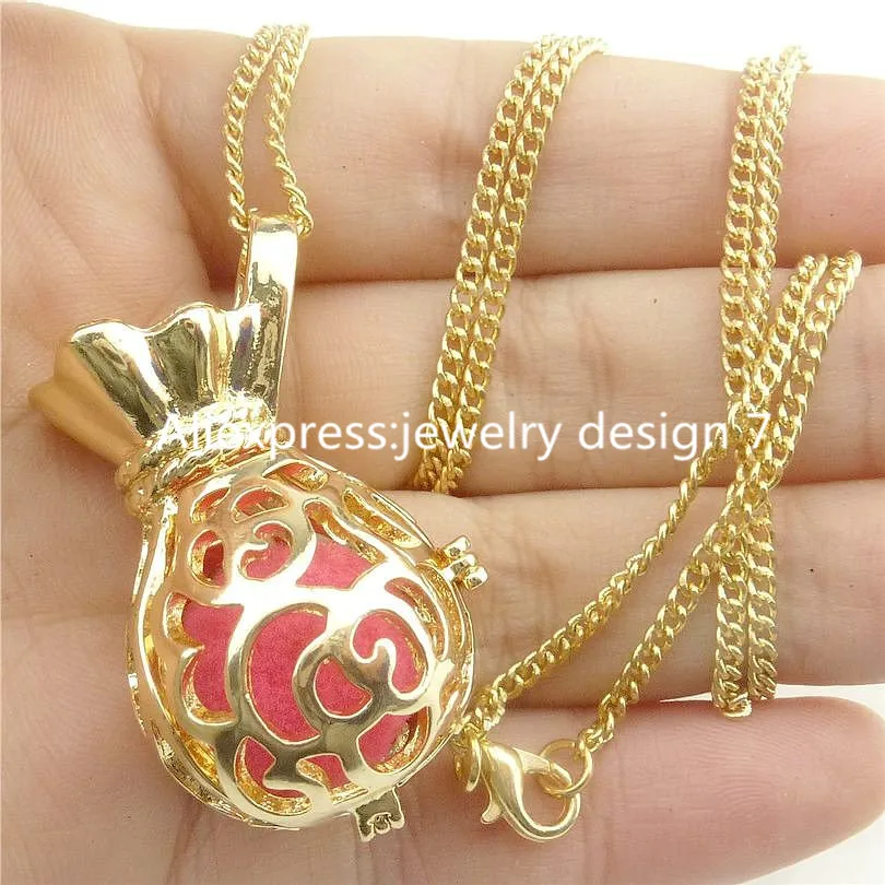 Бесплатная доставка 17919 цветок медальон Box ожерелье ароматерапия эфирное масло