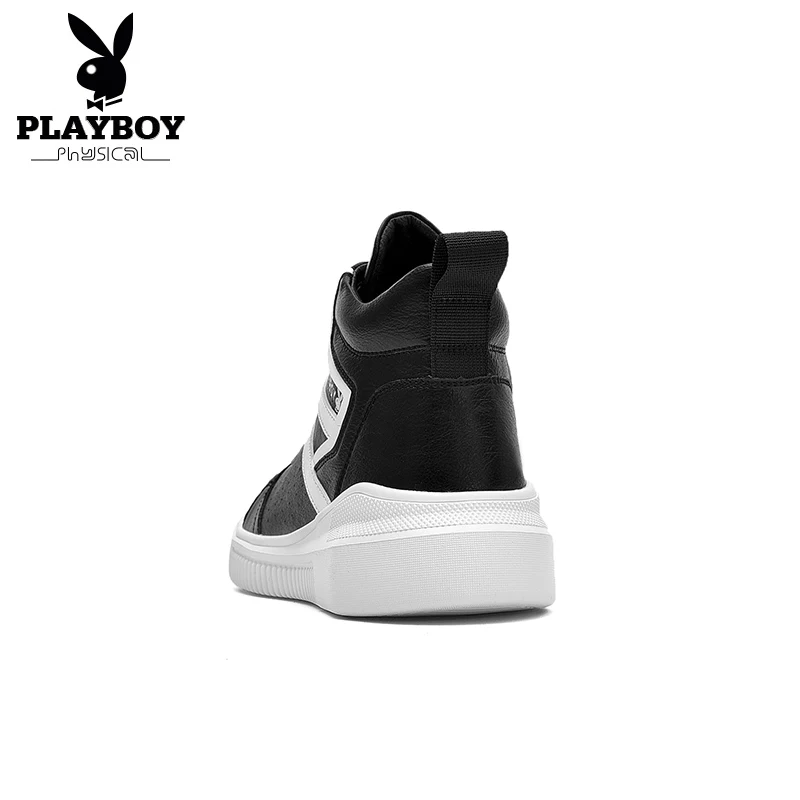 

PLAYBOY New Spring/Autumn PU Leather Shoes Men High Help Male Sneakers Shoes Men Casual Shoes Male Fashion Lace up shoes DS87283